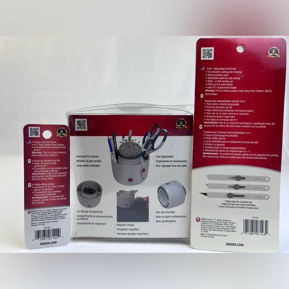 Singer Pin & Tool Caddy with Craft Knife & craft knife blade refill - Picture 3 of 15